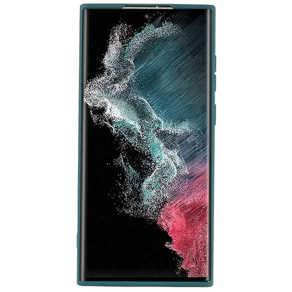 For Samsung Galaxy S22 Ultra 5G TPU Shock-Absorption Flexible Phone Case Liquid Silicone Texture 2.0mm Thick Arc Edge Camera Protection Cover