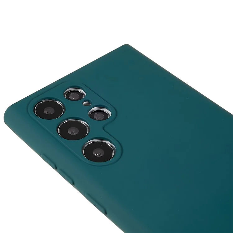 For Samsung Galaxy S22 Ultra 5G TPU Shock-Absorption Flexible Phone Case Liquid Silicone Texture 2.0mm Thick Arc Edge Camera Protection Cover