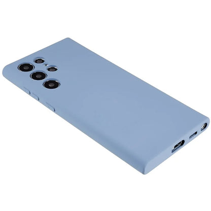 For Samsung Galaxy S22 Ultra 5G TPU Shock-Absorption Flexible Phone Case Liquid Silicone Texture 2.0mm Thick Arc Edge Camera Protection Cover