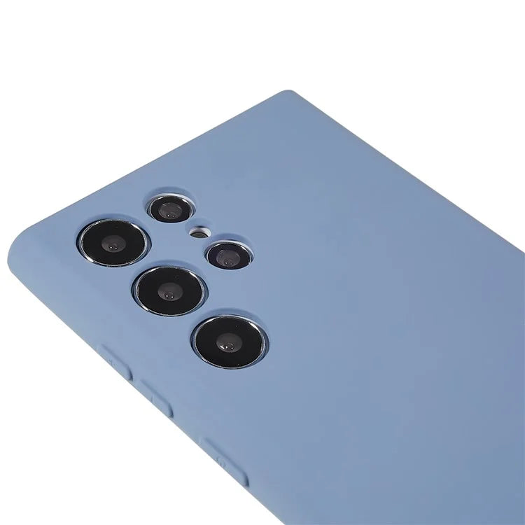For Samsung Galaxy S22 Ultra 5G TPU Shock-Absorption Flexible Phone Case Liquid Silicone Texture 2.0mm Thick Arc Edge Camera Protection Cover