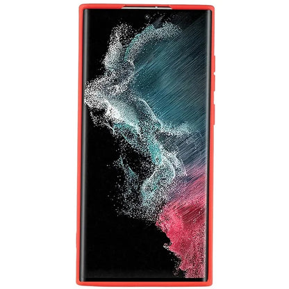 For Samsung Galaxy S22 Ultra 5G TPU Shock-Absorption Flexible Phone Case Liquid Silicone Texture 2.0mm Thick Arc Edge Camera Protection Cover