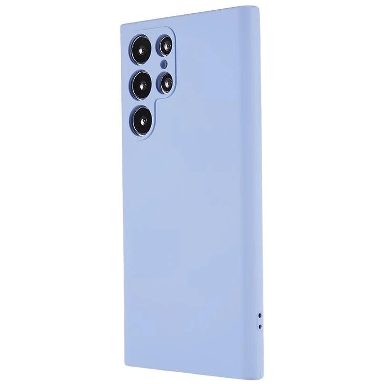 For Samsung Galaxy S22 Ultra 5G TPU Shock-Absorption Flexible Phone Case Liquid Silicone Texture 2.0mm Thick Arc Edge Camera Protection Cover