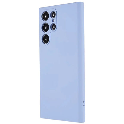 For Samsung Galaxy S22 Ultra 5G TPU Shock-Absorption Flexible Phone Case Liquid Silicone Texture 2.0mm Thick Arc Edge Camera Protection Cover