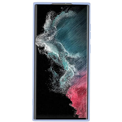 For Samsung Galaxy S22 Ultra 5G TPU Shock-Absorption Flexible Phone Case Liquid Silicone Texture 2.0mm Thick Arc Edge Camera Protection Cover