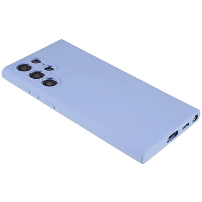 For Samsung Galaxy S22 Ultra 5G TPU Shock-Absorption Flexible Phone Case Liquid Silicone Texture 2.0mm Thick Arc Edge Camera Protection Cover