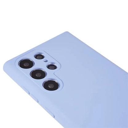 For Samsung Galaxy S22 Ultra 5G TPU Shock-Absorption Flexible Phone Case Liquid Silicone Texture 2.0mm Thick Arc Edge Camera Protection Cover