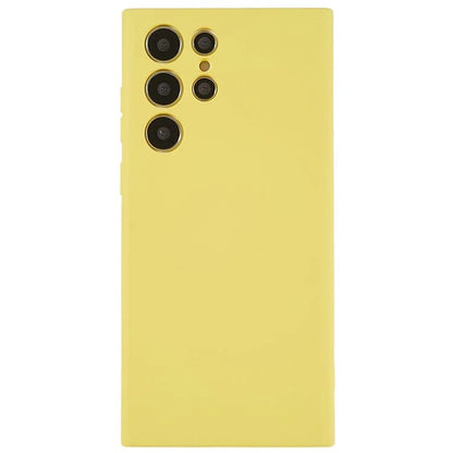 For Samsung Galaxy S22 Ultra 5G TPU Shock-Absorption Flexible Phone Case Liquid Silicone Texture 2.0mm Thick Arc Edge Camera Protection Cover