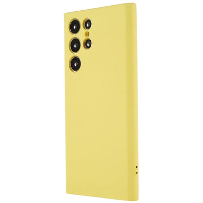 For Samsung Galaxy S22 Ultra 5G TPU Shock-Absorption Flexible Phone Case Liquid Silicone Texture 2.0mm Thick Arc Edge Camera Protection Cover