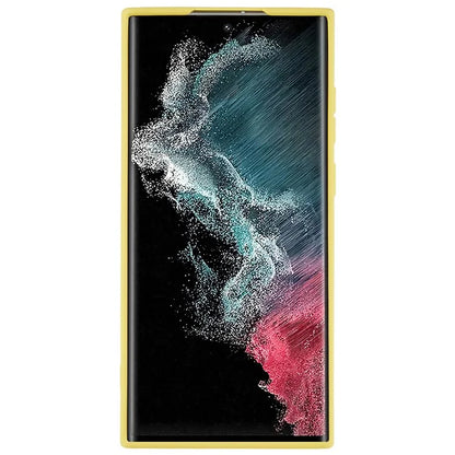 For Samsung Galaxy S22 Ultra 5G TPU Shock-Absorption Flexible Phone Case Liquid Silicone Texture 2.0mm Thick Arc Edge Camera Protection Cover