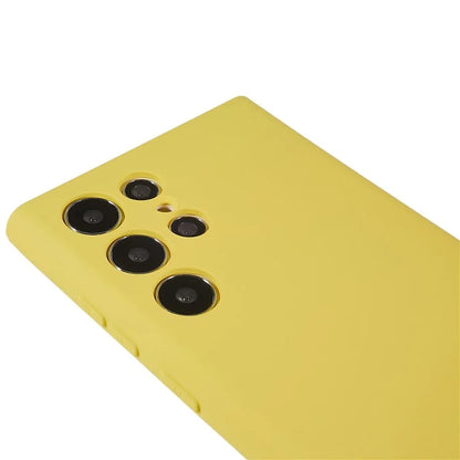 For Samsung Galaxy S22 Ultra 5G TPU Shock-Absorption Flexible Phone Case Liquid Silicone Texture 2.0mm Thick Arc Edge Camera Protection Cover