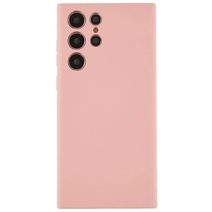 For Samsung Galaxy S22 Ultra 5G TPU Shock-Absorption Flexible Phone Case Liquid Silicone Texture 2.0mm Thick Arc Edge Camera Protection Cover