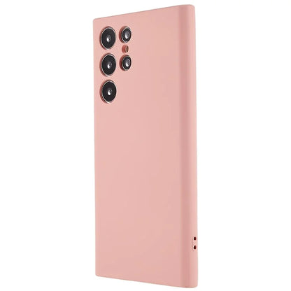 For Samsung Galaxy S22 Ultra 5G TPU Shock-Absorption Flexible Phone Case Liquid Silicone Texture 2.0mm Thick Arc Edge Camera Protection Cover