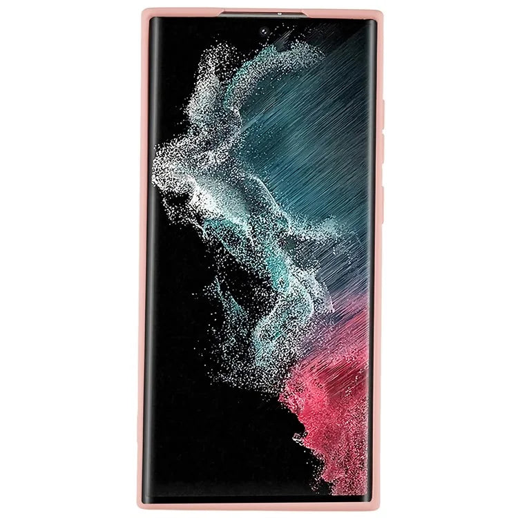 For Samsung Galaxy S22 Ultra 5G TPU Shock-Absorption Flexible Phone Case Liquid Silicone Texture 2.0mm Thick Arc Edge Camera Protection Cover