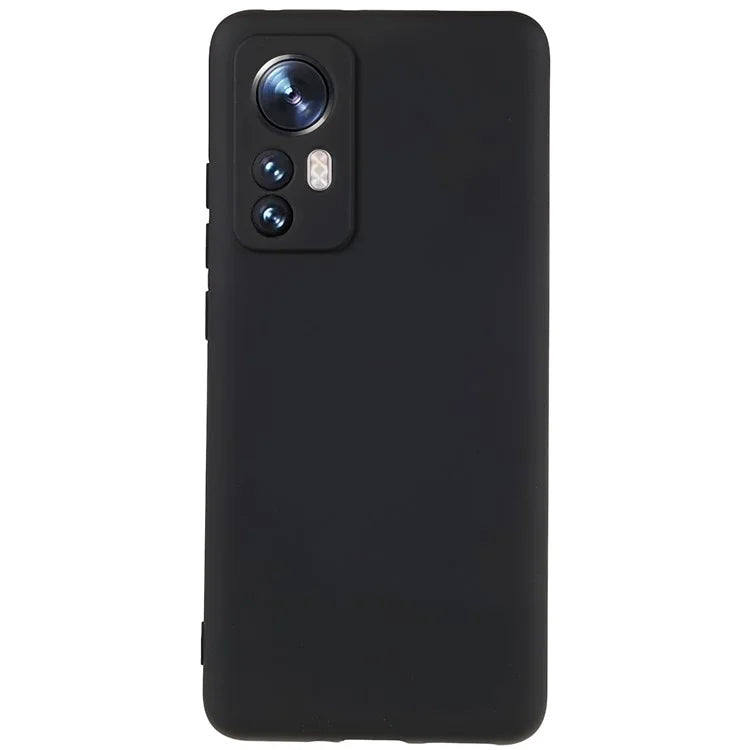 For Xiaomi 12 5G / 12X 5G / 12S 5G Soft TPU Liquid Silicone Texture Phone Case 2.0mm Thick Arc Edge Anti-Scratch Cover