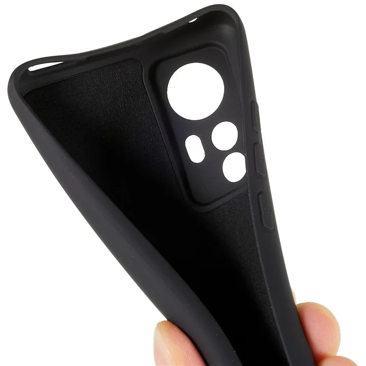 For Xiaomi 12 5G / 12X 5G / 12S 5G Soft TPU Liquid Silicone Texture Phone Case 2.0mm Thick Arc Edge Anti-Scratch Cover