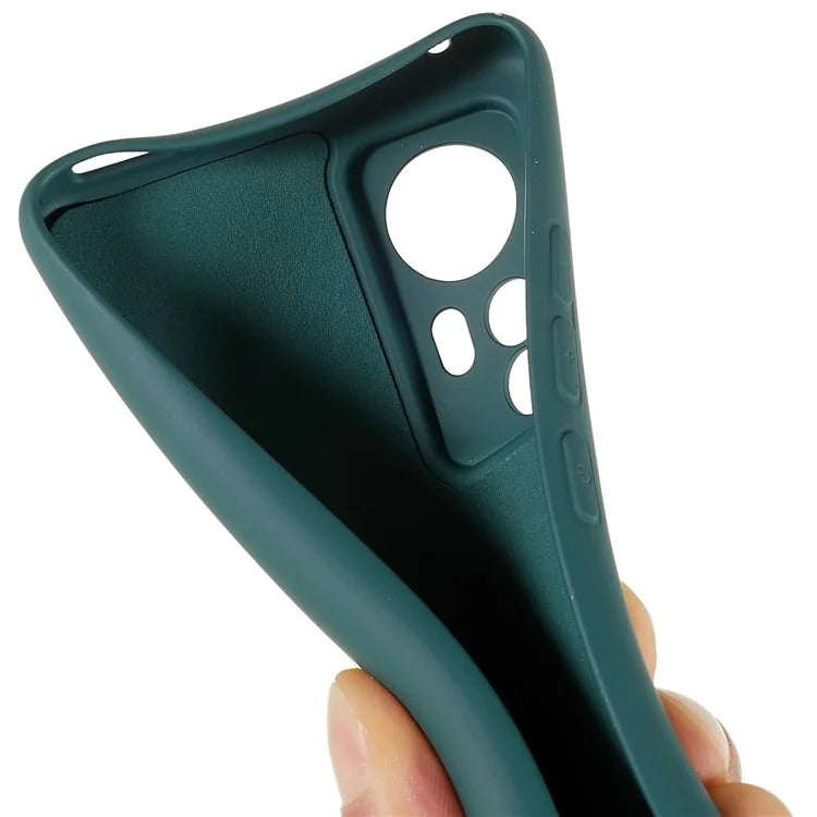 For Xiaomi 12 5G / 12X 5G / 12S 5G Soft TPU Liquid Silicone Texture Phone Case 2.0mm Thick Arc Edge Anti-Scratch Cover