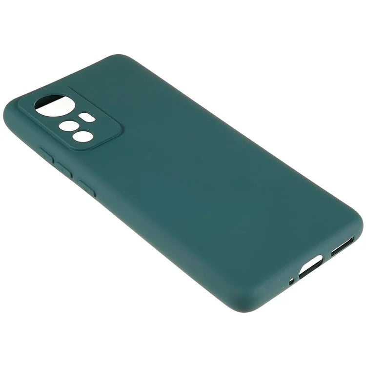 For Xiaomi 12 5G / 12X 5G / 12S 5G Soft TPU Liquid Silicone Texture Phone Case 2.0mm Thick Arc Edge Anti-Scratch Cover