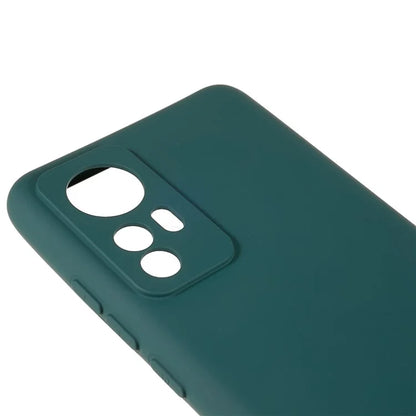 For Xiaomi 12 5G / 12X 5G / 12S 5G Soft TPU Liquid Silicone Texture Phone Case 2.0mm Thick Arc Edge Anti-Scratch Cover