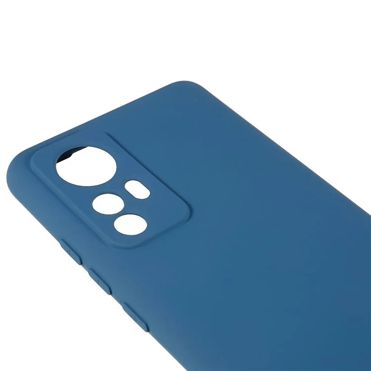 For Xiaomi 12 5G / 12X 5G / 12S 5G Soft TPU Liquid Silicone Texture Phone Case 2.0mm Thick Arc Edge Anti-Scratch Cover