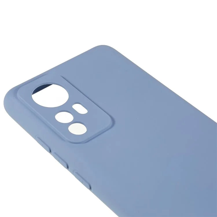 For Xiaomi 12 5G / 12X 5G / 12S 5G Soft TPU Liquid Silicone Texture Phone Case 2.0mm Thick Arc Edge Anti-Scratch Cover