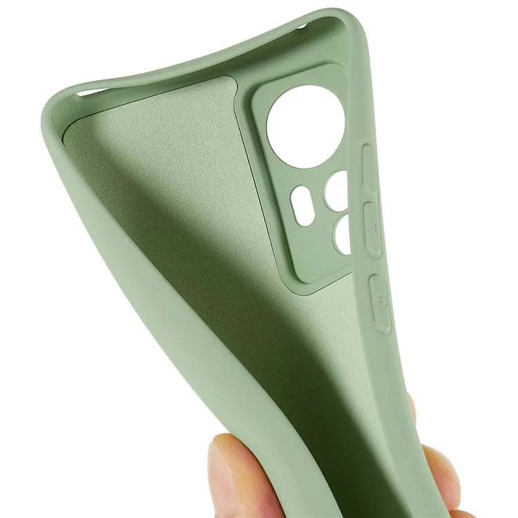 For Xiaomi 12 5G / 12X 5G / 12S 5G Soft TPU Liquid Silicone Texture Phone Case 2.0mm Thick Arc Edge Anti-Scratch Cover