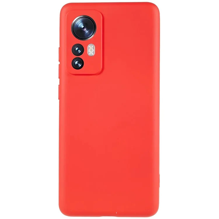 For Xiaomi 12 5G / 12X 5G / 12S 5G Soft TPU Liquid Silicone Texture Phone Case 2.0mm Thick Arc Edge Anti-Scratch Cover
