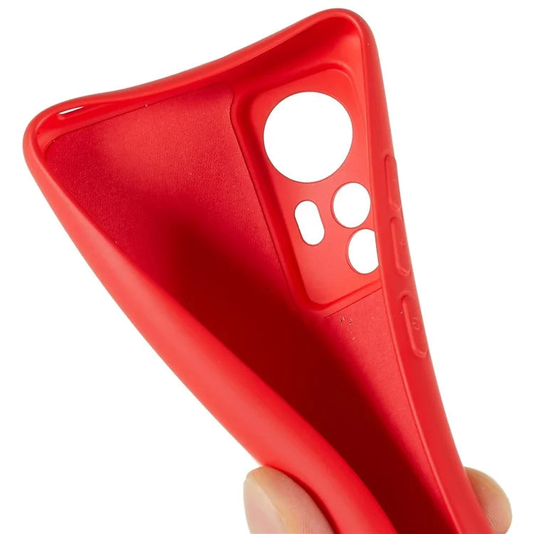 For Xiaomi 12 5G / 12X 5G / 12S 5G Soft TPU Liquid Silicone Texture Phone Case 2.0mm Thick Arc Edge Anti-Scratch Cover
