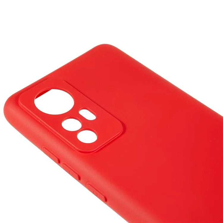 For Xiaomi 12 5G / 12X 5G / 12S 5G Soft TPU Liquid Silicone Texture Phone Case 2.0mm Thick Arc Edge Anti-Scratch Cover
