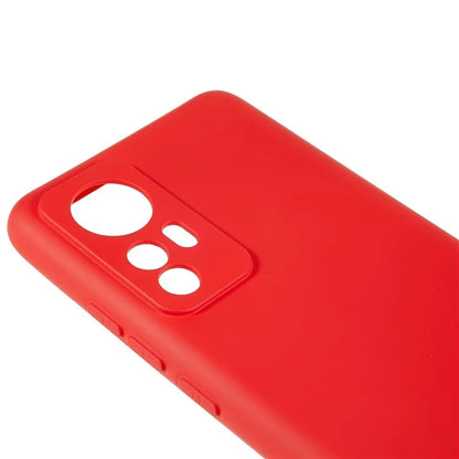 For Xiaomi 12 5G / 12X 5G / 12S 5G Soft TPU Liquid Silicone Texture Phone Case 2.0mm Thick Arc Edge Anti-Scratch Cover