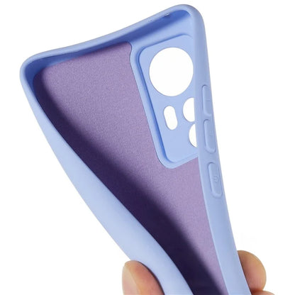 For Xiaomi 12 5G / 12X 5G / 12S 5G Soft TPU Liquid Silicone Texture Phone Case 2.0mm Thick Arc Edge Anti-Scratch Cover