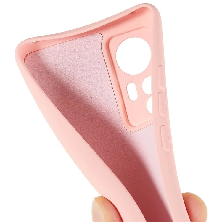 For Xiaomi 12 5G / 12X 5G / 12S 5G Soft TPU Liquid Silicone Texture Phone Case 2.0mm Thick Arc Edge Anti-Scratch Cover