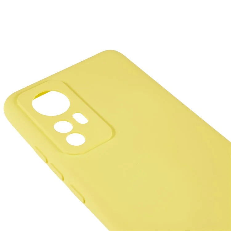 For Xiaomi 12 5G / 12X 5G / 12S 5G Soft TPU Liquid Silicone Texture Phone Case 2.0mm Thick Arc Edge Anti-Scratch Cover