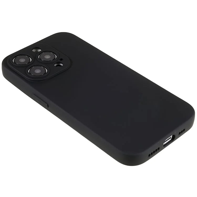 For iPhone 14 Pro Max Precise Cutout Liquid Silicone Texture Back Case Arc Edge  2.0mm Thick TPU Anti-Scratch Phone Cover