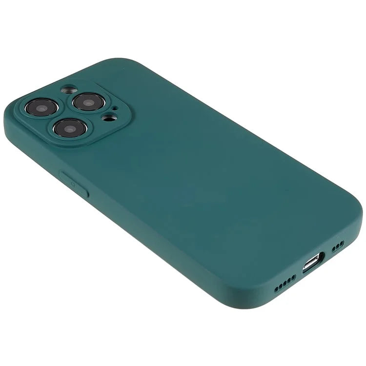 For iPhone 14 Pro Max Precise Cutout Liquid Silicone Texture Back Case Arc Edge  2.0mm Thick TPU Anti-Scratch Phone Cover