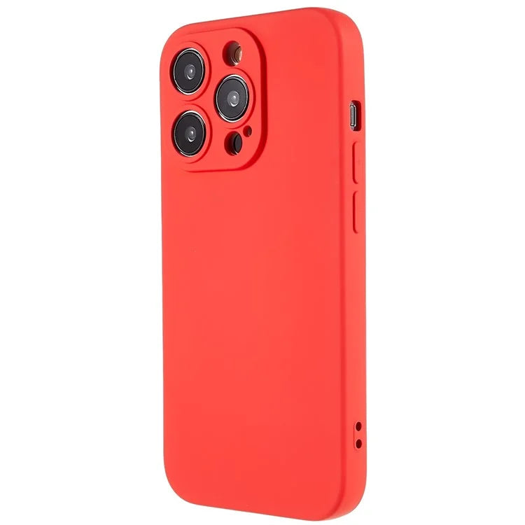 For iPhone 14 Pro Max Precise Cutout Liquid Silicone Texture Back Case Arc Edge  2.0mm Thick TPU Anti-Scratch Phone Cover