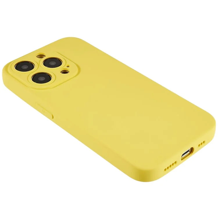 For iPhone 14 Pro Max Precise Cutout Liquid Silicone Texture Back Case Arc Edge  2.0mm Thick TPU Anti-Scratch Phone Cover
