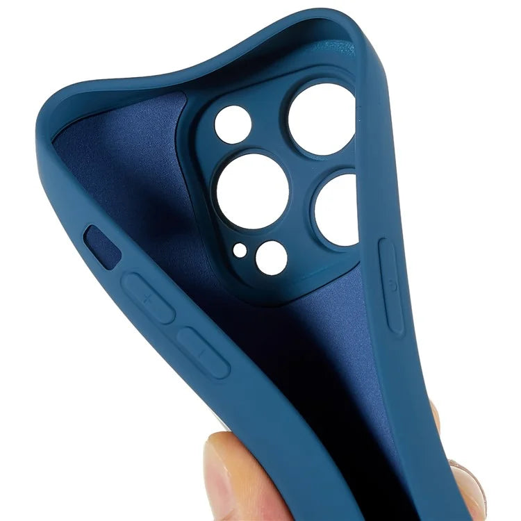 For iPhone 14 Pro Soft TPU 2.0mm Thick Shockproof Phone Case Liquid Silicone Texture Arc Edge Precise Cutout Cover