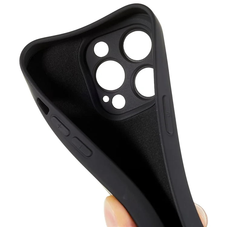 For iPhone 14 Pro Soft TPU 2.0mm Thick Shockproof Phone Case Liquid Silicone Texture Arc Edge Precise Cutout Cover