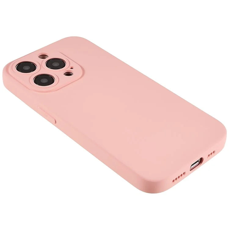 For iPhone 14 Pro Soft TPU 2.0mm Thick Shockproof Phone Case Liquid Silicone Texture Arc Edge Precise Cutout Cover