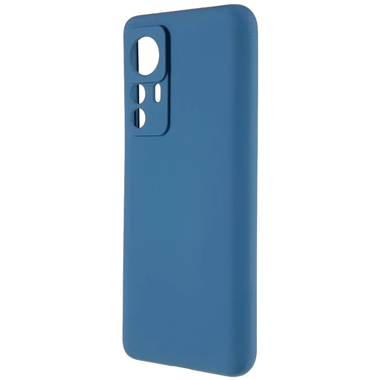 For Xiaomi 12T Pro 5G Soft TPU Anti-Fingerprint Phone Case Liquid Silicone Texture 2.0mm Thick Arc Edge Shock Absorption Protective Cover