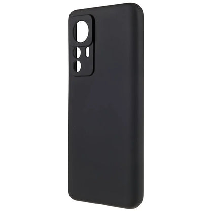 For Xiaomi 12T Pro 5G Soft TPU Anti-Fingerprint Phone Case Liquid Silicone Texture 2.0mm Thick Arc Edge Shock Absorption Protective Cover