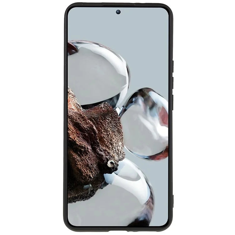 For Xiaomi 12T Pro 5G Soft TPU Anti-Fingerprint Phone Case Liquid Silicone Texture 2.0mm Thick Arc Edge Shock Absorption Protective Cover