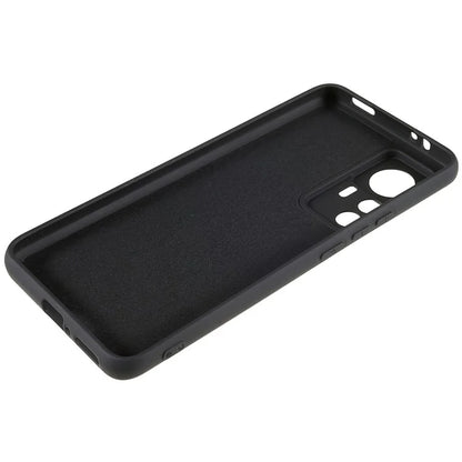 For Xiaomi 12T Pro 5G Soft TPU Anti-Fingerprint Phone Case Liquid Silicone Texture 2.0mm Thick Arc Edge Shock Absorption Protective Cover