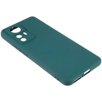 For Xiaomi 12T Pro 5G Soft TPU Anti-Fingerprint Phone Case Liquid Silicone Texture 2.0mm Thick Arc Edge Shock Absorption Protective Cover