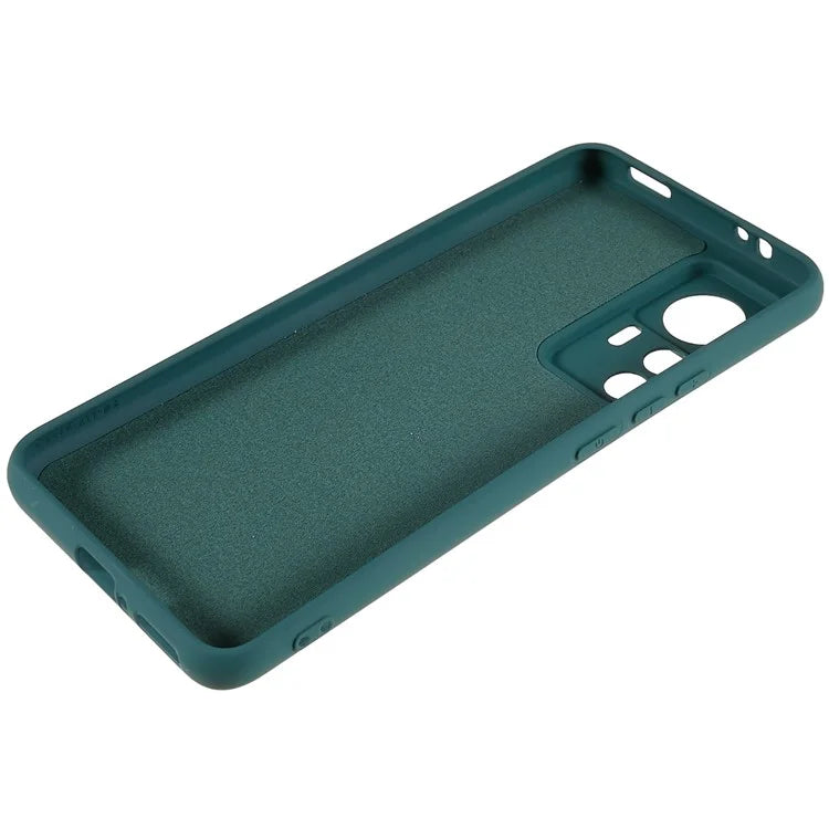 For Xiaomi 12T Pro 5G Soft TPU Anti-Fingerprint Phone Case Liquid Silicone Texture 2.0mm Thick Arc Edge Shock Absorption Protective Cover