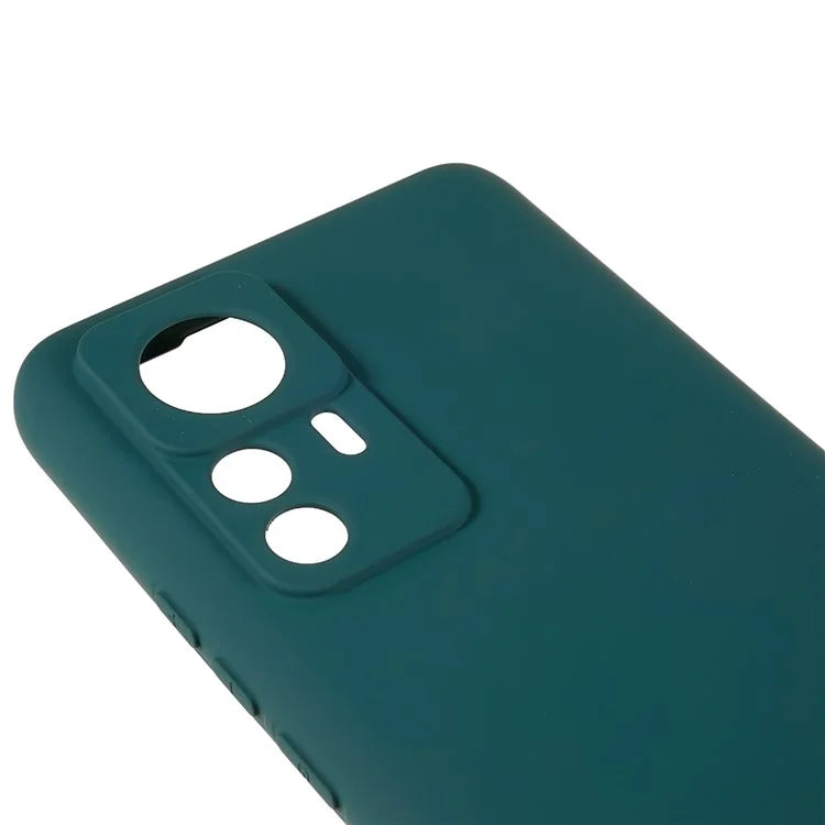 For Xiaomi 12T Pro 5G Soft TPU Anti-Fingerprint Phone Case Liquid Silicone Texture 2.0mm Thick Arc Edge Shock Absorption Protective Cover