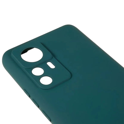 For Xiaomi 12T Pro 5G Soft TPU Anti-Fingerprint Phone Case Liquid Silicone Texture 2.0mm Thick Arc Edge Shock Absorption Protective Cover