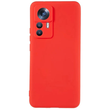 For Xiaomi 12T Pro 5G Soft TPU Anti-Fingerprint Phone Case Liquid Silicone Texture 2.0mm Thick Arc Edge Shock Absorption Protective Cover