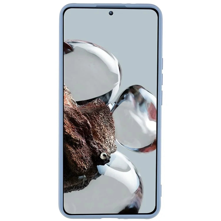 For Xiaomi 12T Pro 5G Soft TPU Anti-Fingerprint Phone Case Liquid Silicone Texture 2.0mm Thick Arc Edge Shock Absorption Protective Cover