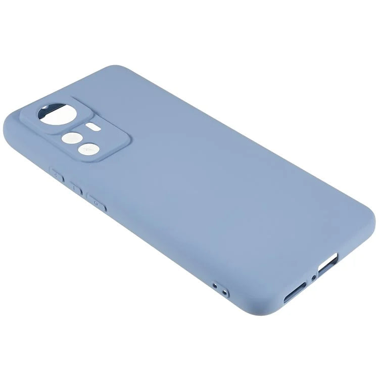 For Xiaomi 12T Pro 5G Soft TPU Anti-Fingerprint Phone Case Liquid Silicone Texture 2.0mm Thick Arc Edge Shock Absorption Protective Cover